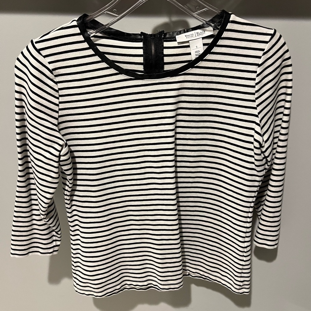 White House Black Market Striped Long Sleeve Top